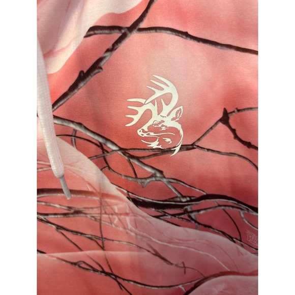 Legendary Whitetails Pink Camo Quarter Zip Hoodie Women's Medium Fleece Lined - Picture 4 of 8